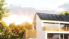 Solarkollektoren auf dem Dach eines Hauses